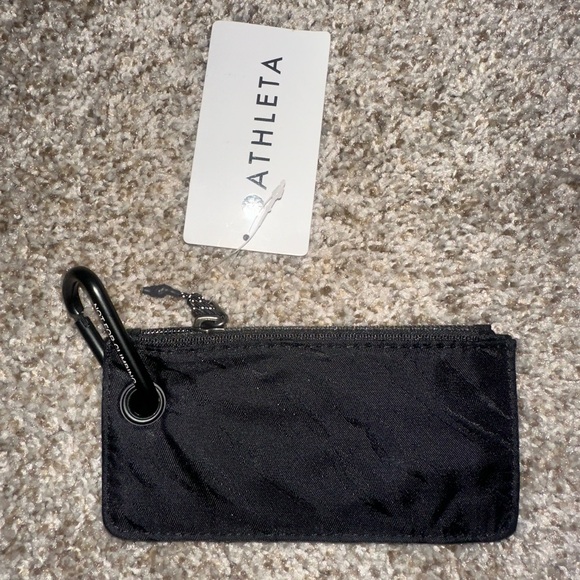 Athleta NWT NEW Card Holder Wristlet Wrist Coffee Run Wallet 2.0 Black RARE $25 - Picture 2 of 3